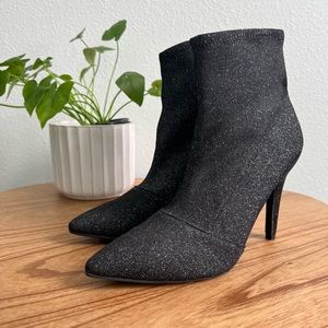 Glittery Black Sock Boots